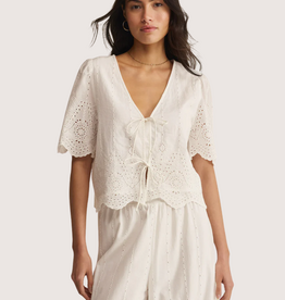 Z SUPPLY Oceanside Embroidered Top White