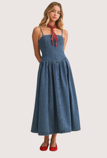 MUSTARD SEED Detachable Strap Denim Dress