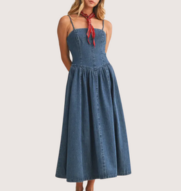 MUSTARD SEED Detachable Strap Denim Dress