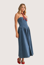 MUSTARD SEED Detachable Strap Denim Dress