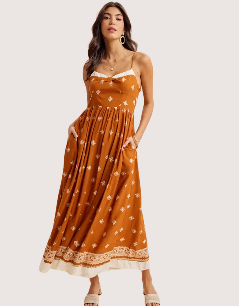 IN LOOM Border Print Maxi Resort Dress