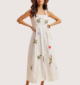 IN LOOM Large Embroidered Maxi Dress White