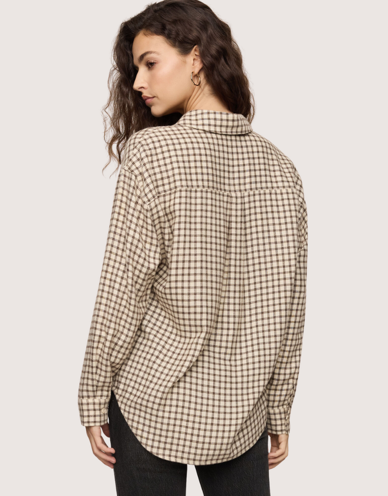 Z SUPPLY River Plaid Button Up Dark Chocolate