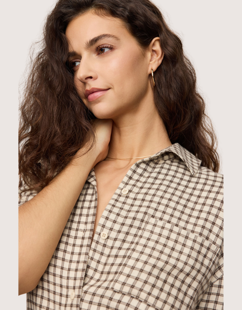 Z SUPPLY River Plaid Button Up Dark Chocolate