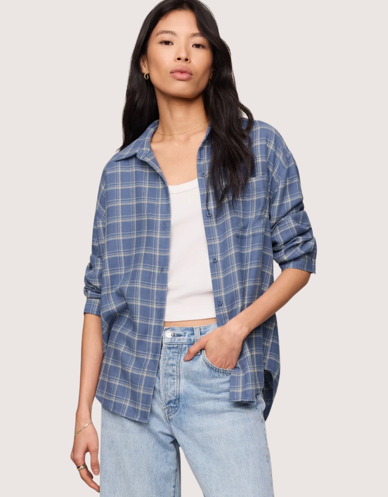 Z SUPPLY River Plaid Button Up Mystic Blue