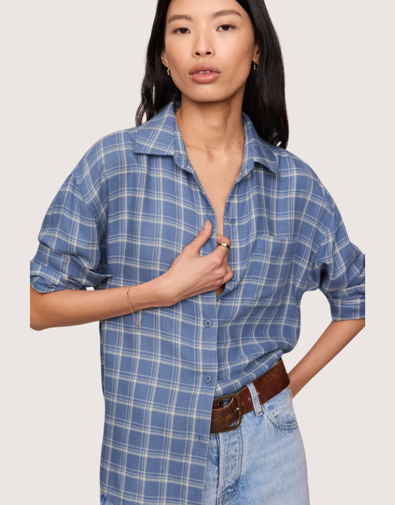 Z SUPPLY River Plaid Button Up Mystic Blue