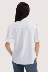 Liverpool Los Angeles elbow puff sleeve snap front knit shirt