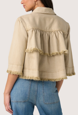 Liverpool Los Angeles 3/4 slv frayed flounce jacket