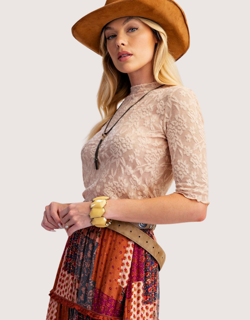 Stretch Waffle Design Top