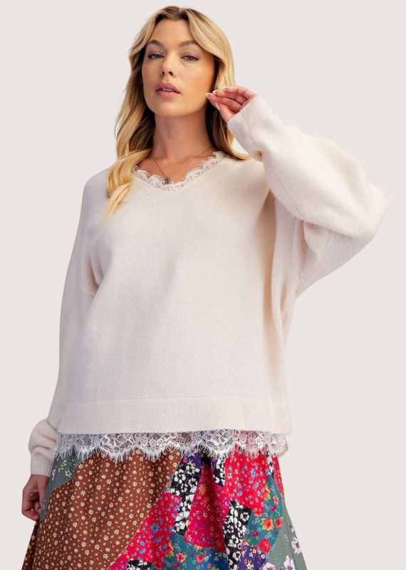 Cream Long Sleeve Blouse
