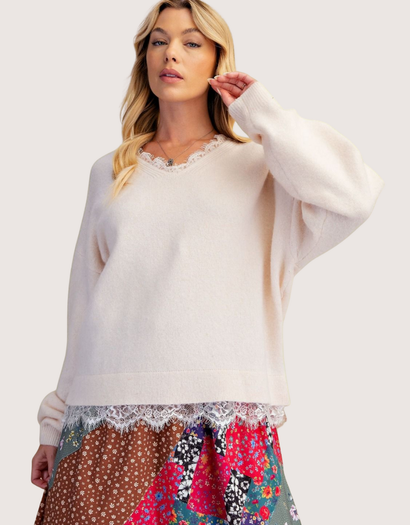 Cream Long Sleeve Blouse
