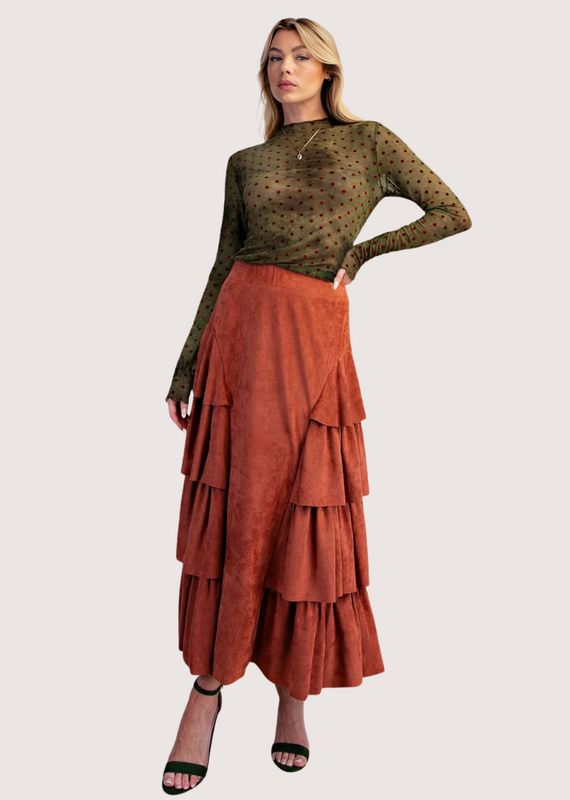 Brick Ruffle Layer Skirt