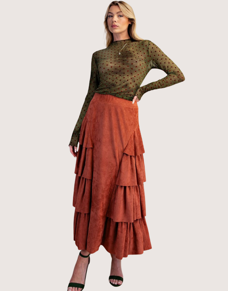 Brick Ruffle Layer Skirt