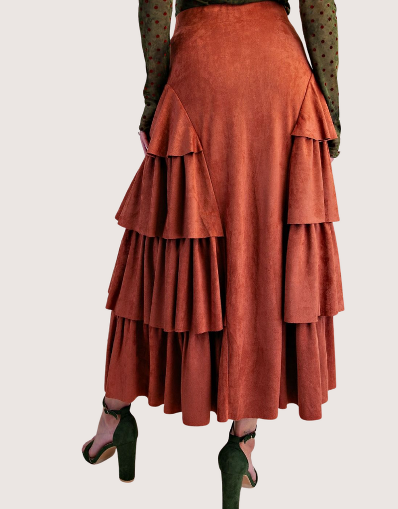 Brick Ruffle Layer Skirt
