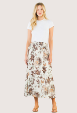 THML Floral Pattern Skirt Cream