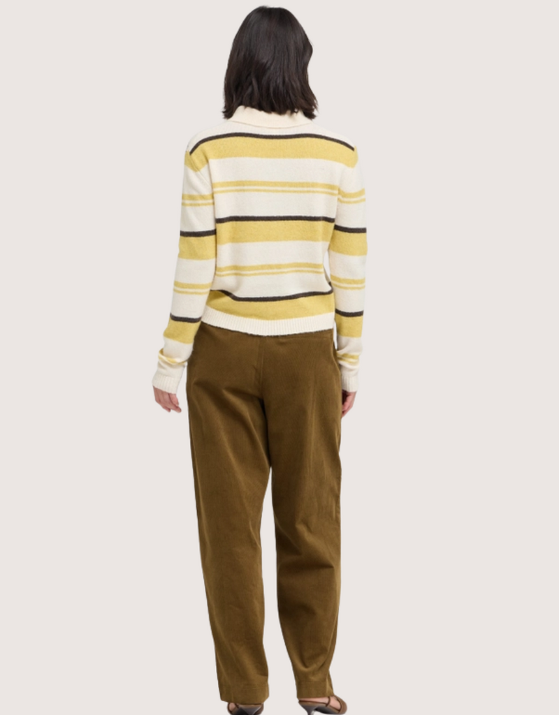 GRADE & GATHER Moss Brown Drawstring Pant