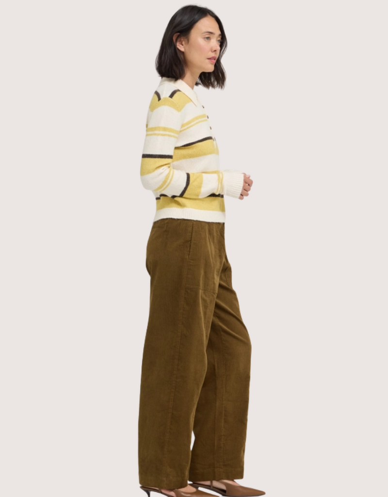 GRADE & GATHER Moss Brown Drawstring Pant