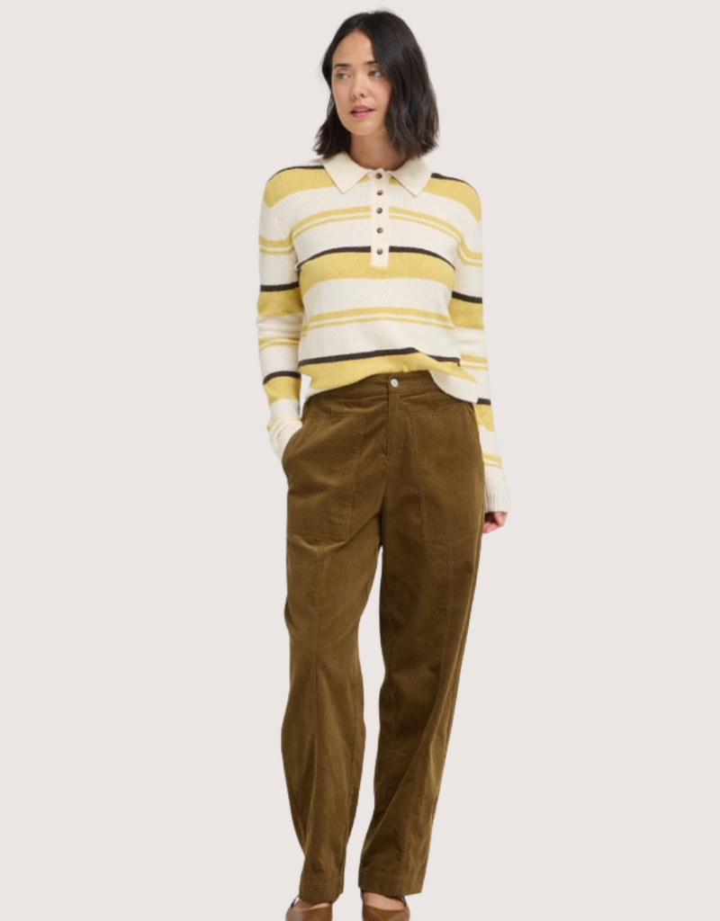 GRADE & GATHER Moss Brown Drawstring Pant