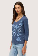 JOHNNY WAS Sarai 3/4 Sleeve V-Neck Tee