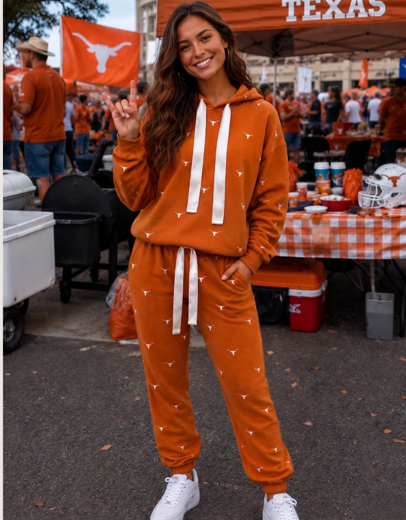 Brianna Cannon Texas Embroidered Fleece Sweatpants