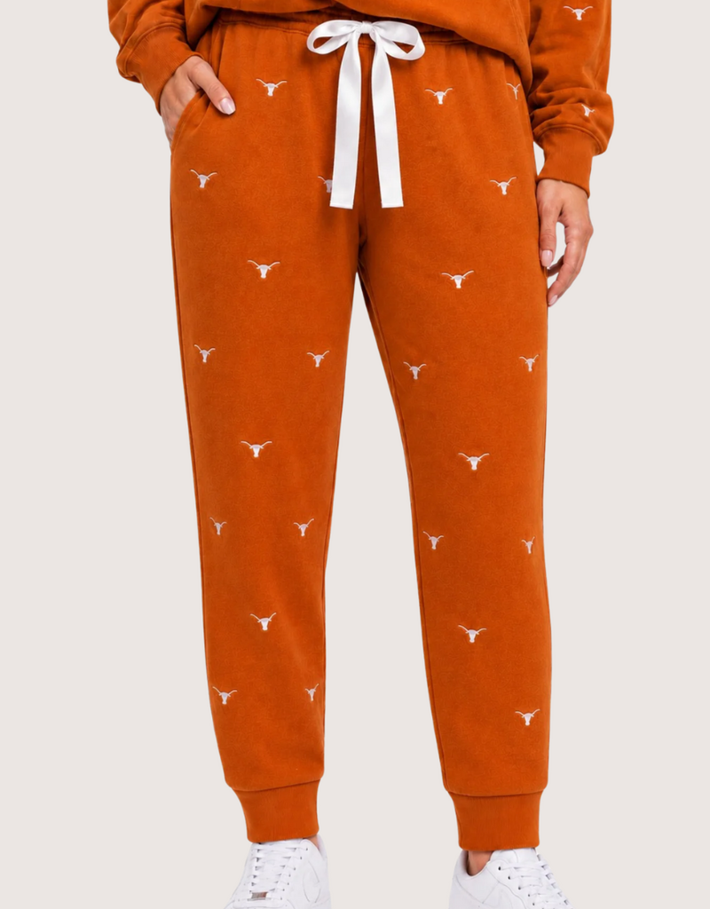 Brianna Cannon Texas Embroidered Fleece Sweatpants