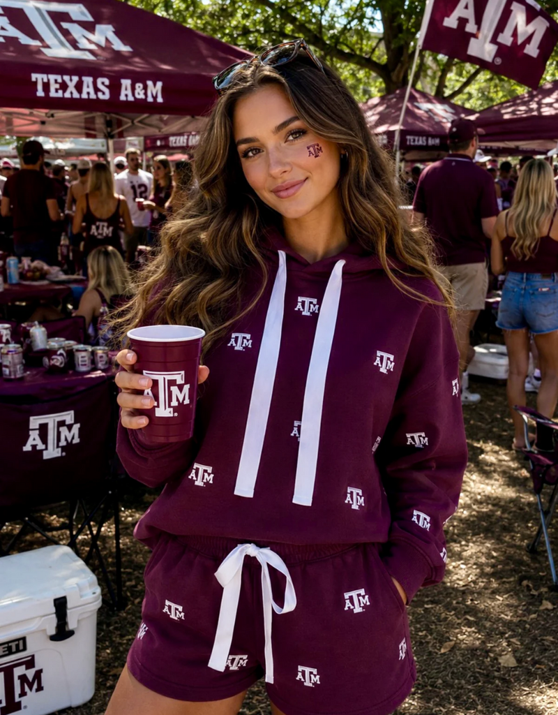 Brianna Cannon Texas A&M Embroidered Fleece Shorts