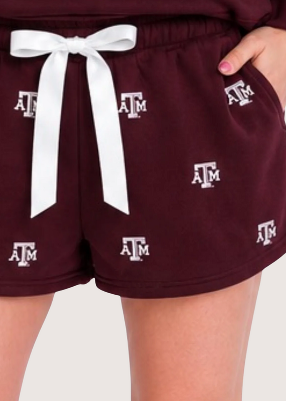 Brianna Cannon Texas A&M Embroidered Fleece Shorts