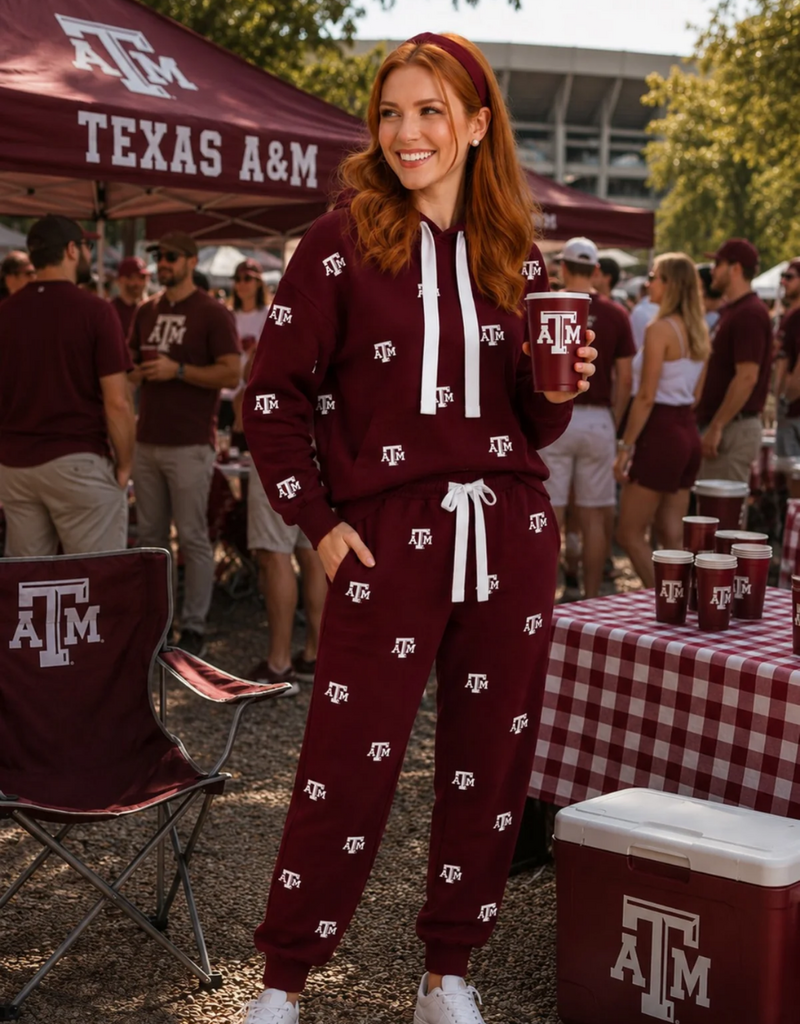 Brianna Cannon Texas A&M Embroidered Fleece Sweatpants