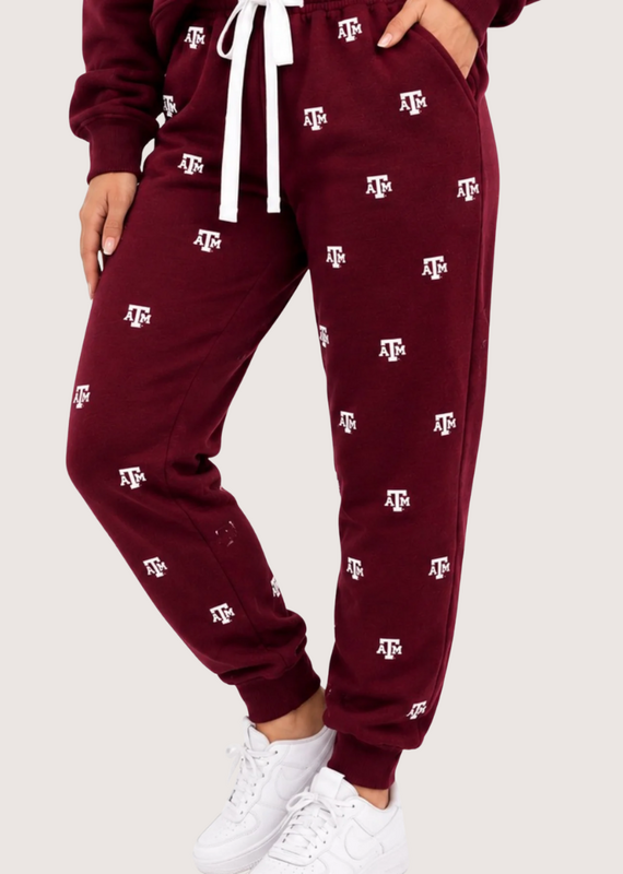 Brianna Cannon Texas A&M Embroidered Fleece Sweatpants