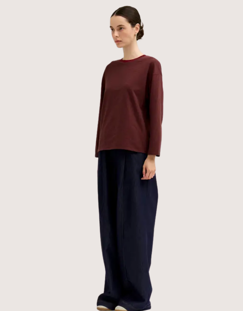 GRADE & GATHER Long Sleeve Crew Neck Tee Red Pear