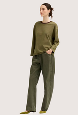 GRADE & GATHER Long Sleeve Crew Neck Tee Green Brown