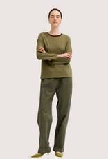 GRADE & GATHER Long Sleeve Crew Neck Tee Green Brown