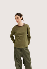 GRADE & GATHER Long Sleeve Crew Neck Tee Green Brown