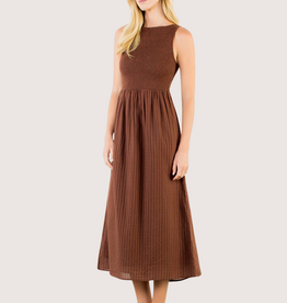 THML Sleeveless Brown Maxi Dress