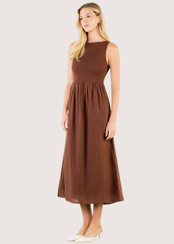 THML Sleeveless Brown Maxi Dress