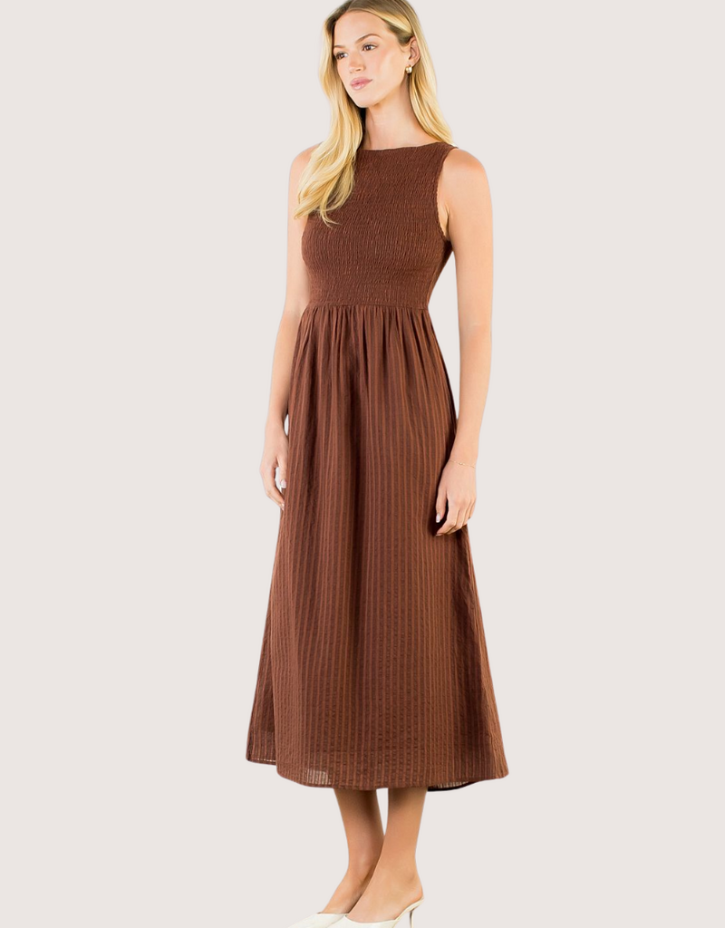 THML Sleeveless Brown Maxi Dress