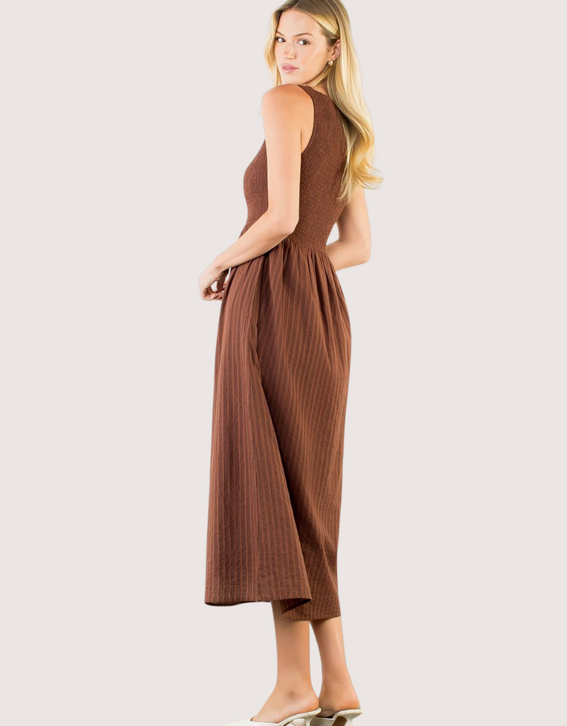THML Sleeveless Brown Maxi Dress