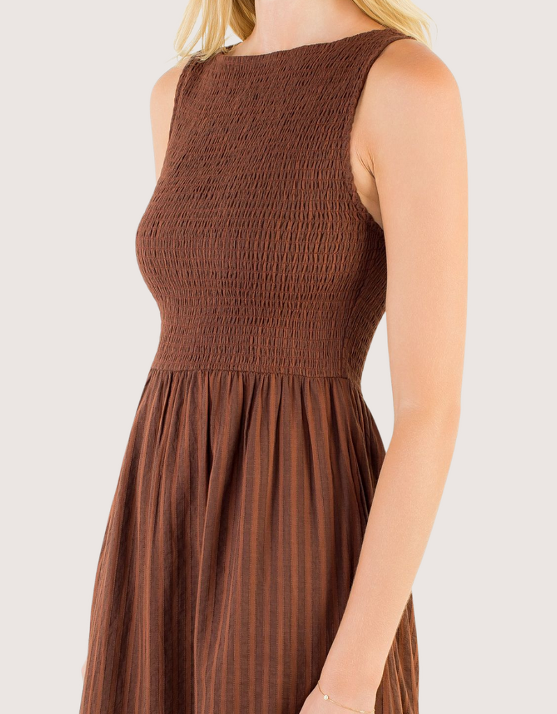 THML Sleeveless Brown Maxi Dress