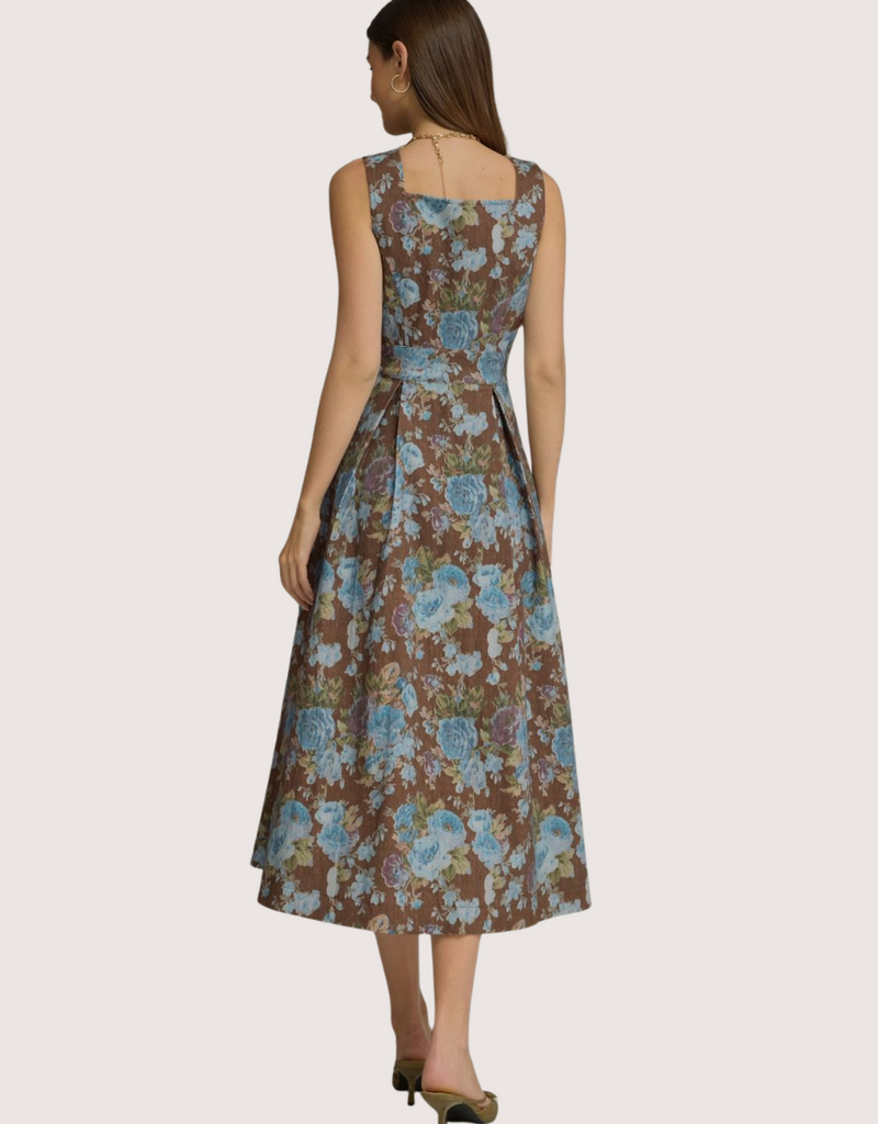 ENTRO Brown Sleeveless Maxi Dress