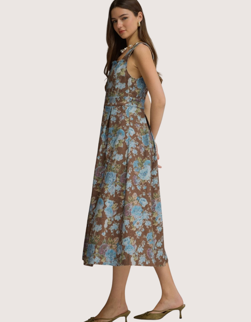 ENTRO Brown Sleeveless Maxi Dress