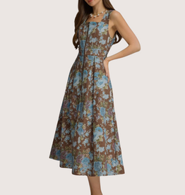 ENTRO Brown Sleeveless Maxi Dress