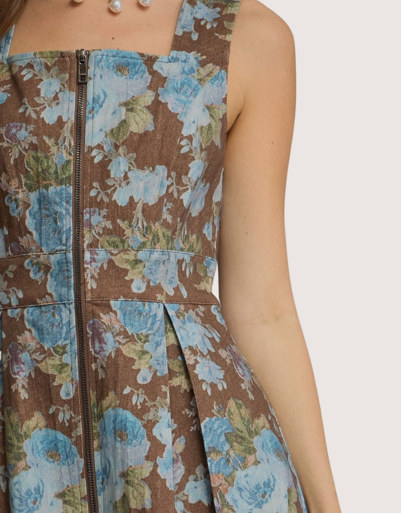 ENTRO Brown Sleeveless Maxi Dress