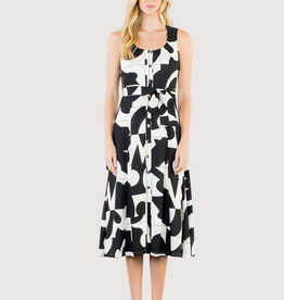 THML Black and White All Over Pattern Maxi Dress
