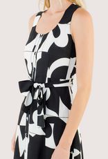 THML Black and White All Over Pattern Maxi Dress