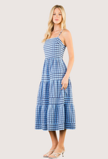 THML Blue Pattern Midi Sundress