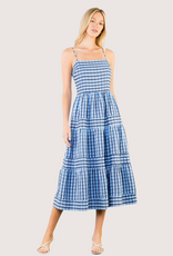 THML Blue Pattern Midi Sundress