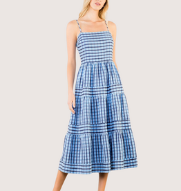 THML Blue Pattern Midi Sundress