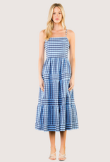 THML Blue Pattern Midi Sundress