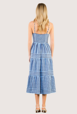 THML Blue Pattern Midi Sundress