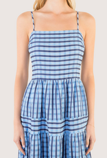 THML Blue Pattern Midi Sundress
